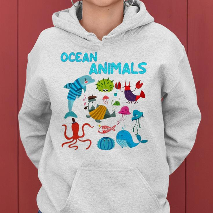 Ocean Animals Marine Creatures Under The Sea Gift Women Hoodie