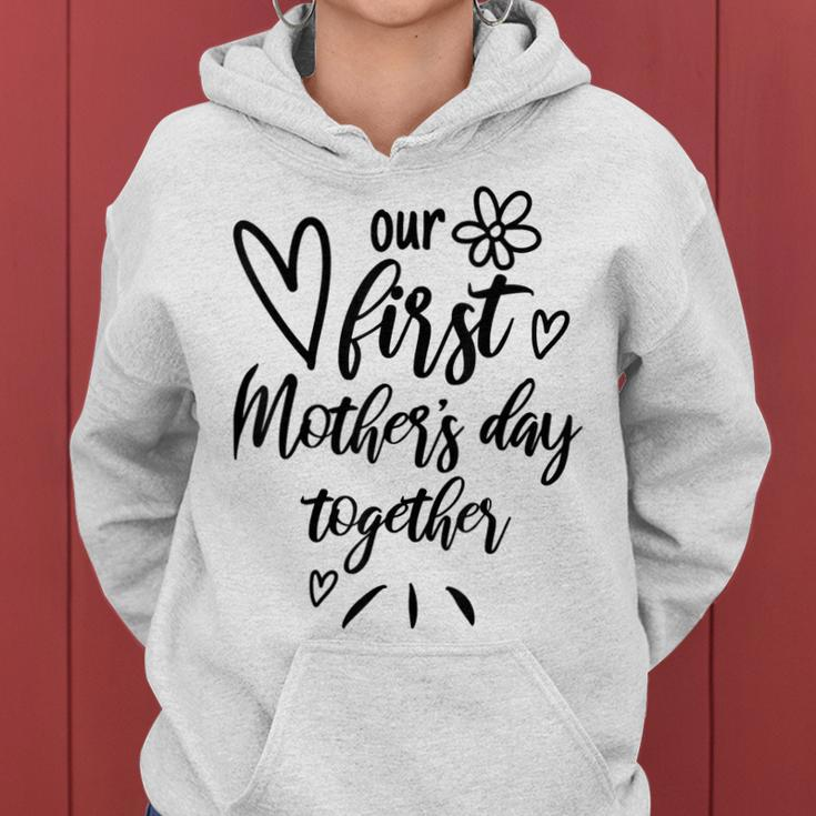 Our First Mothers Day Happy New Mom Mothers Day Rainbow Women Hoodie Graphic Print Hooded Sweatshirt