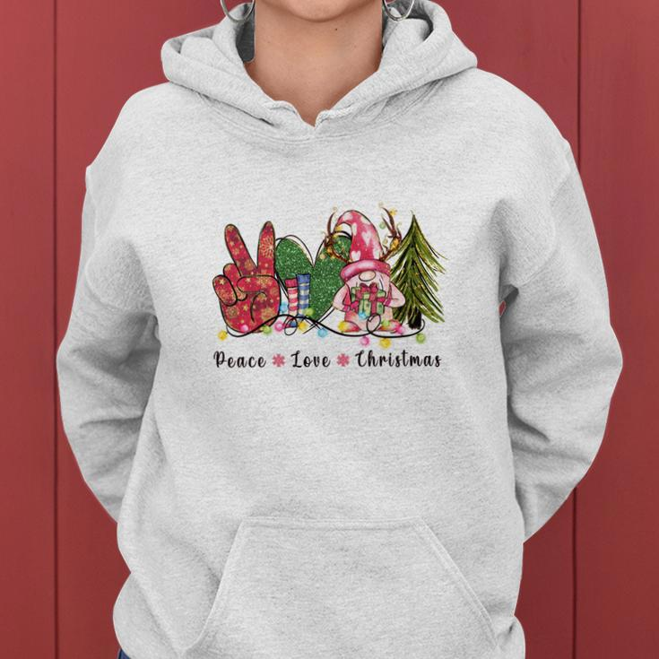 Peace Love Christmas Women Hoodie Graphic Print Hooded Sweatshirt
