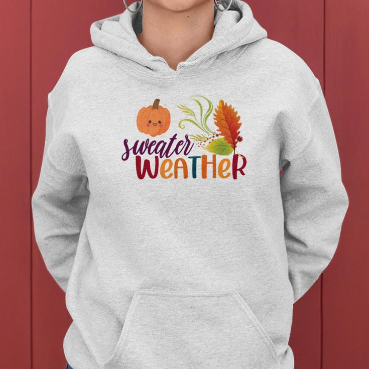 Pumpkin Sweater Weather Fall Women Hoodie Graphic Print Hooded Sweatshirt