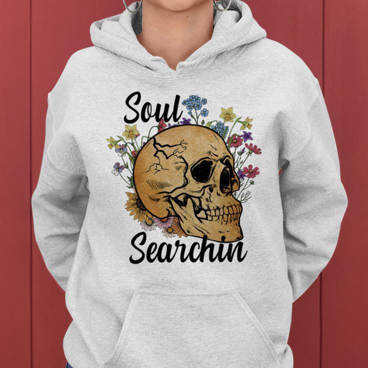 Skeleton And Plants Soul Searchin Custom Women Hoodie Graphic Print Hooded Sweatshirt