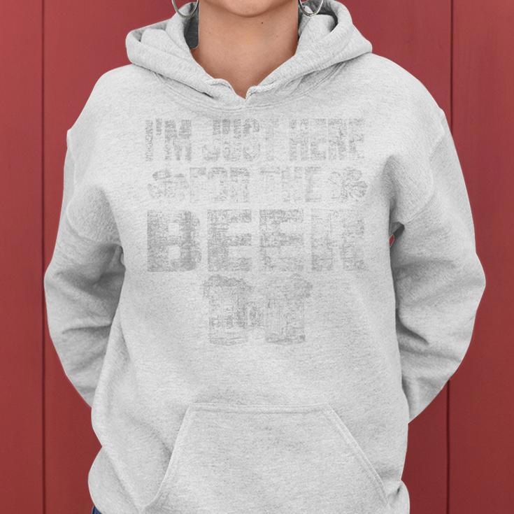 St Patricks Day Im Just Here For The Beer Drinking Gifts Women Hoodie Graphic Print Hooded Sweatshirt