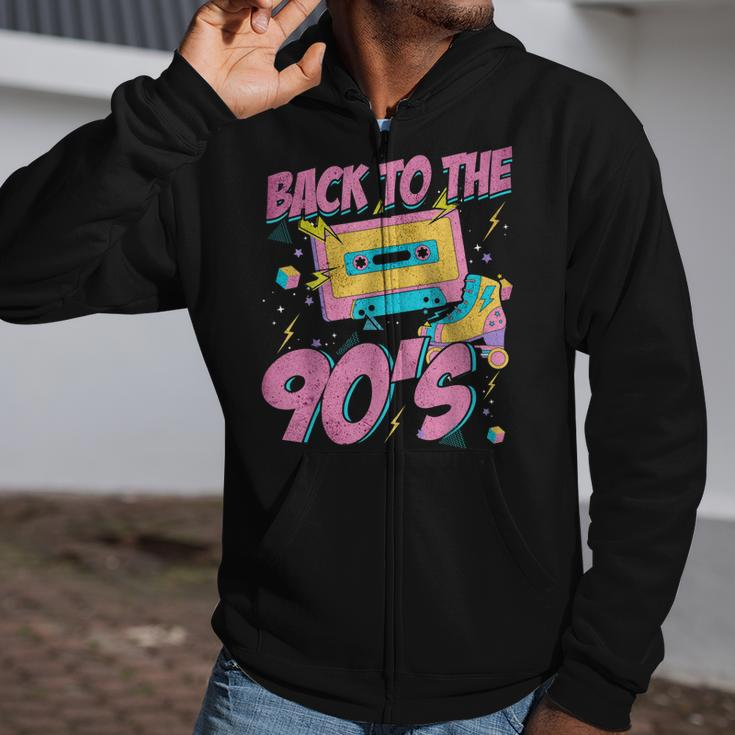 Back To The 90S 90S Disco Radio And Techno Era Vintage Retro Zip Up Hoodie
