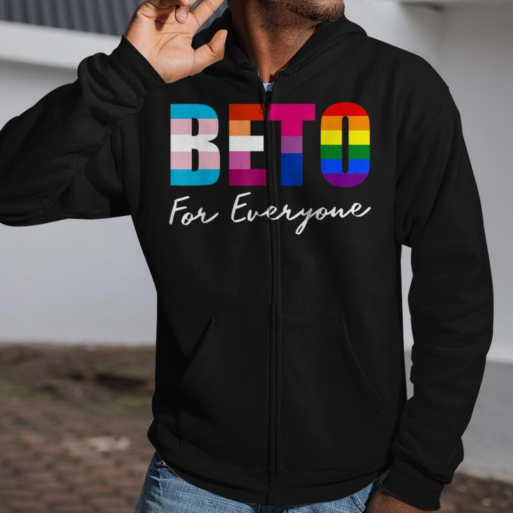 Beto For Everyone Gay Pride Zip Up Hoodie
