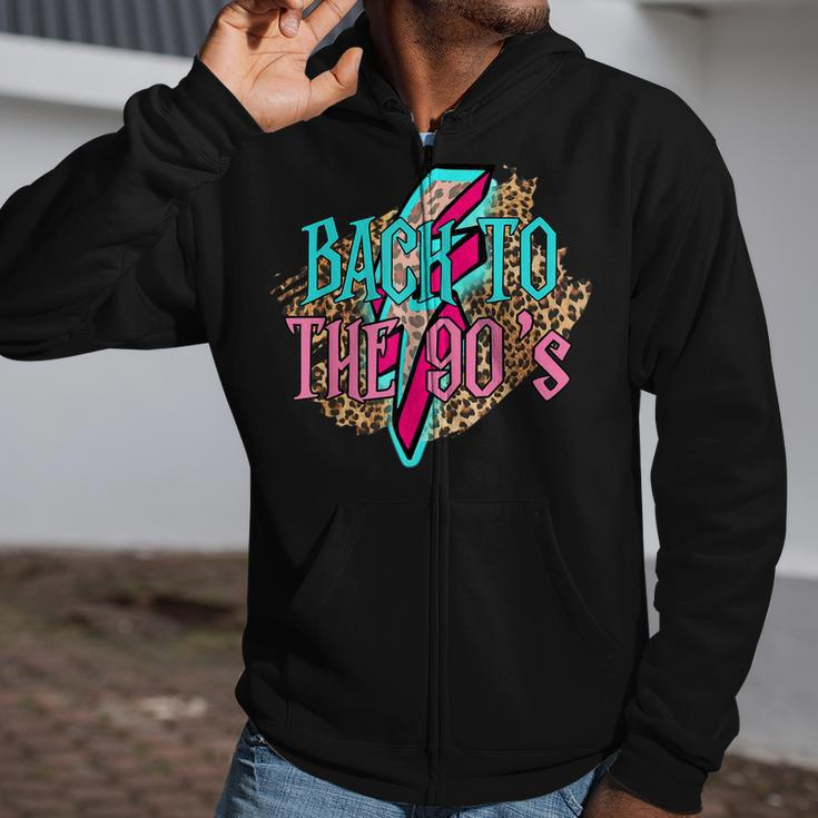 Leopard Back To The 90S Retro Costume Party Cassette Tape Zip Up Hoodie
