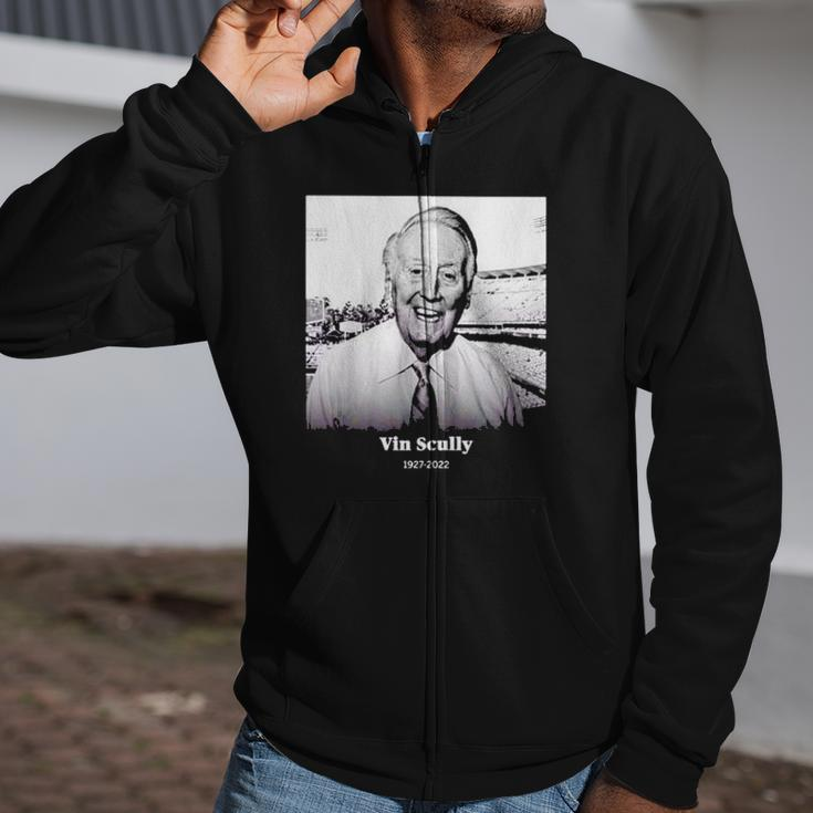 RIP Vin Scully Legend 1927 2022 Zip Up Hoodie