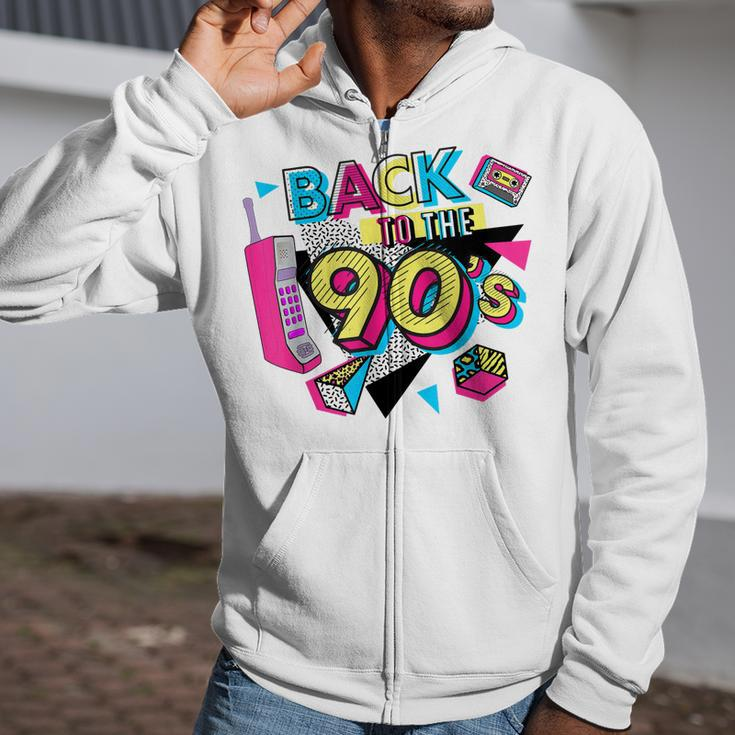 Back To The 90S Outfits Retro Costume Party Cassette Tape Zip Up Hoodie