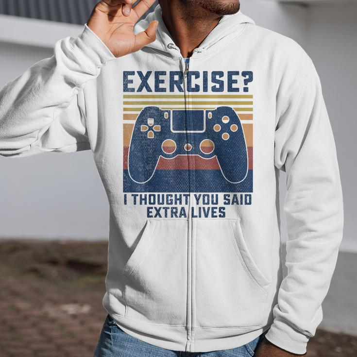 Gamer Merch Boys Funny Video Game Controller Extra Lives Zip Up Hoodie