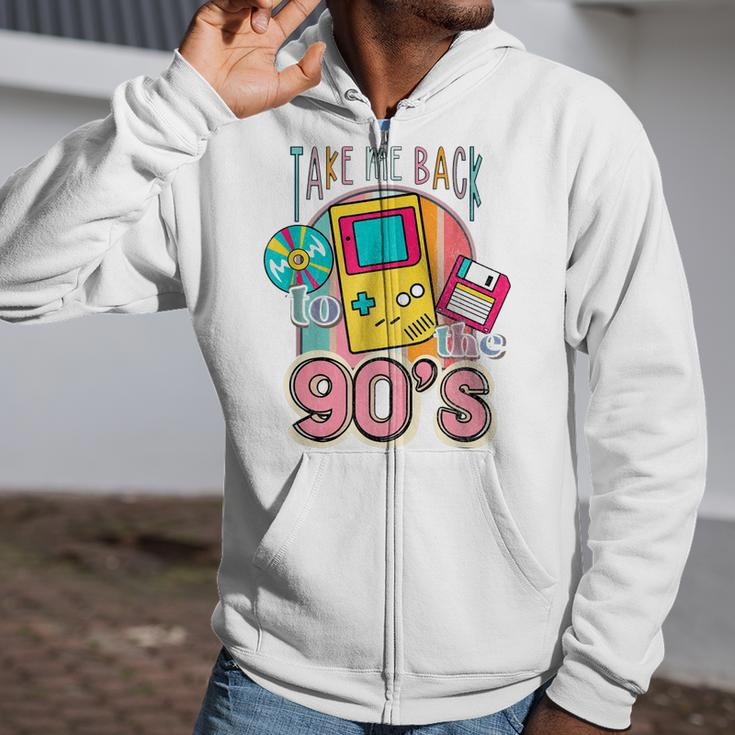 Take Me Back To The 90S Casette Tape Retro Zip Up Hoodie