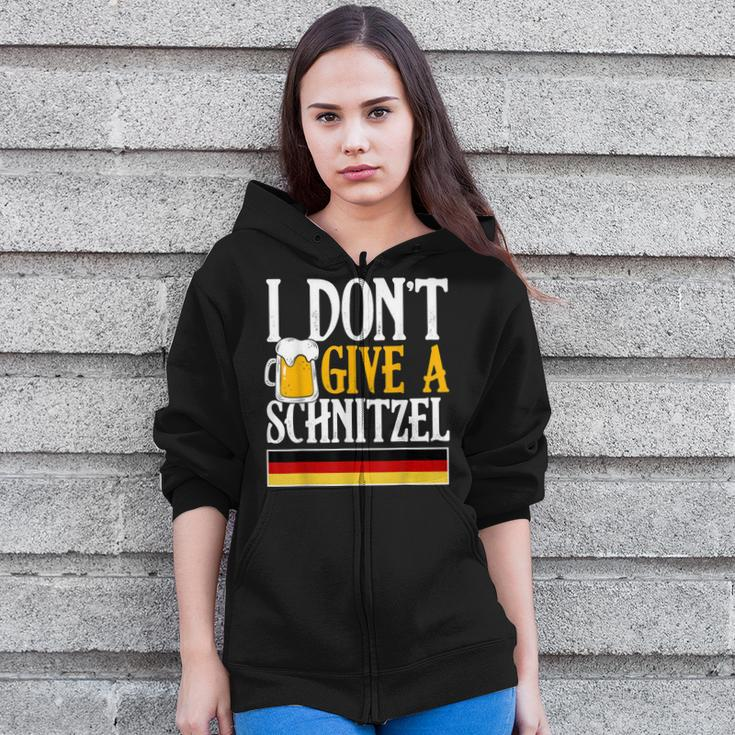 I Dont Give A Schnitzel German Beer Wurst Funny Oktoberfest Zip Up Hoodie