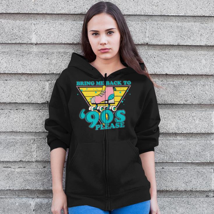 Retro Bring Me Back To The 90S Quad Skating For Skate Lover  Zip Up Hoodie