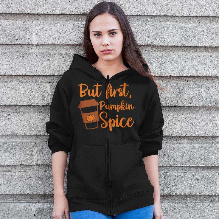 Women Pumpkin Spice Fall Season Zip Up Hoodie