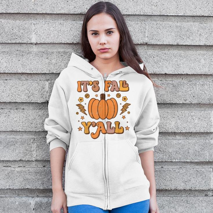 Its Fall Yall Pumpkin Spice Autumn Season Thanksgiving Zip Up Hoodie