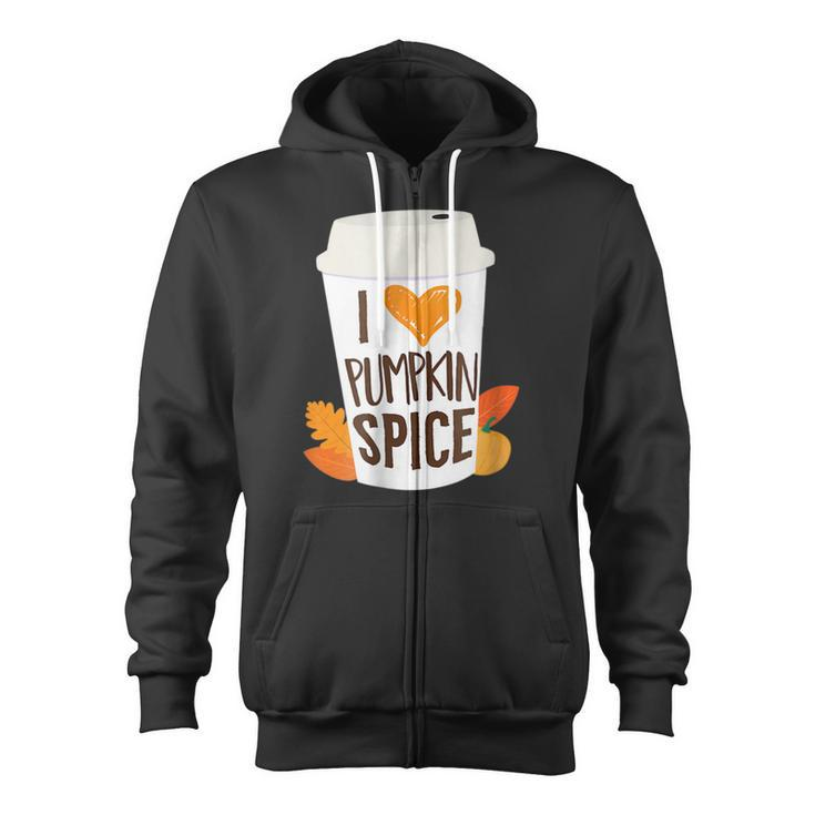 Pumpkin Spice Coffee Latte Fall Autumn Season And Halloween  Zip Up Hoodie