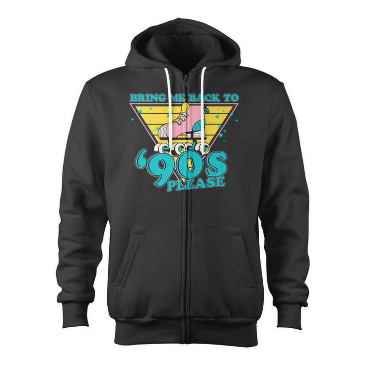 Retro Bring Me Back To The 90S Quad Skating For Skate Lover   Zip Up Hoodie
