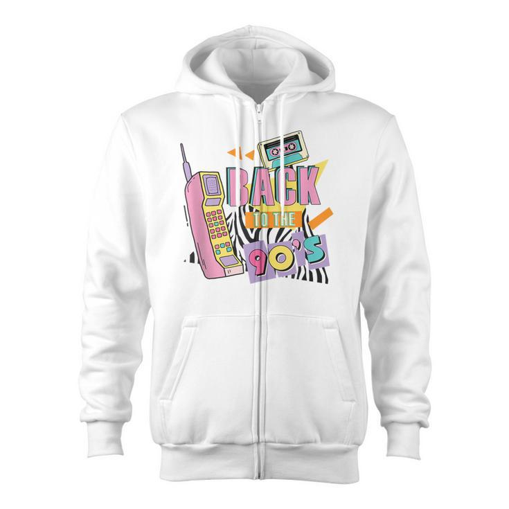 Back To The 90S Outfits For Women Retro Costume Party  Zip Up Hoodie