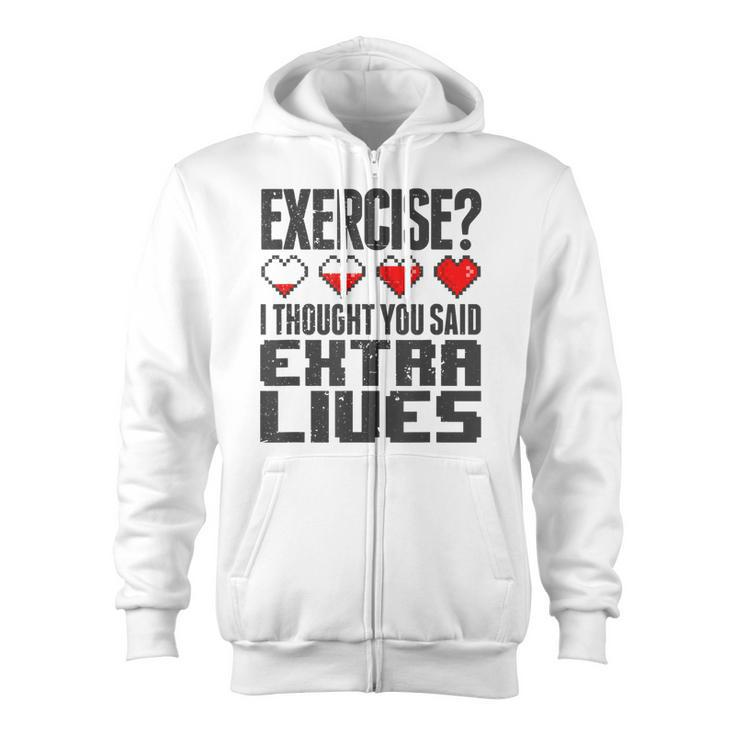 Extra Lives Funny Video Game Controller Retro Gamer Boys  V17 Zip Up Hoodie