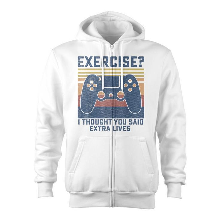 Gamer Merch Boys Funny Video Game Controller Extra Lives Zip Up Hoodie