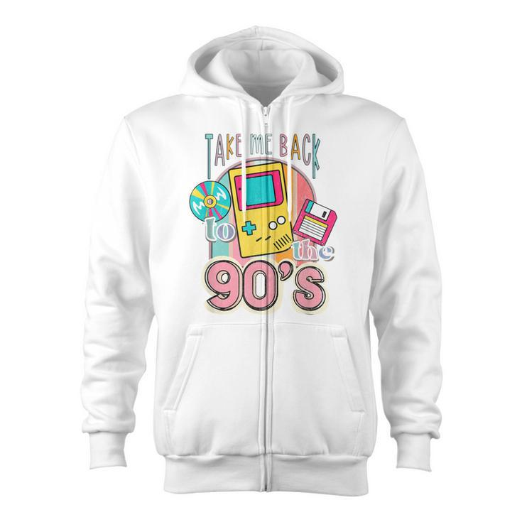 Take Me Back To The 90S Casette Tape Retro  Zip Up Hoodie