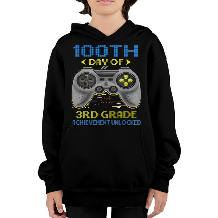 100 Days Of Home 3Rd Grade Gift Gamers Achievement Unlocked  Youth Hoodie