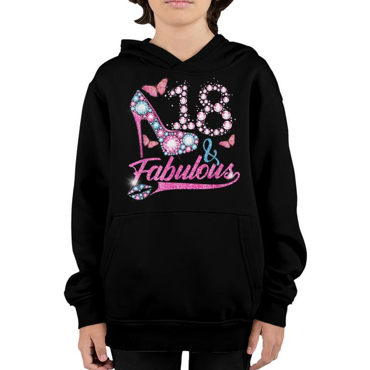 18 Year Old Gifts 18 & Fabulous 18Th Birthday For Women Girl  Youth Hoodie