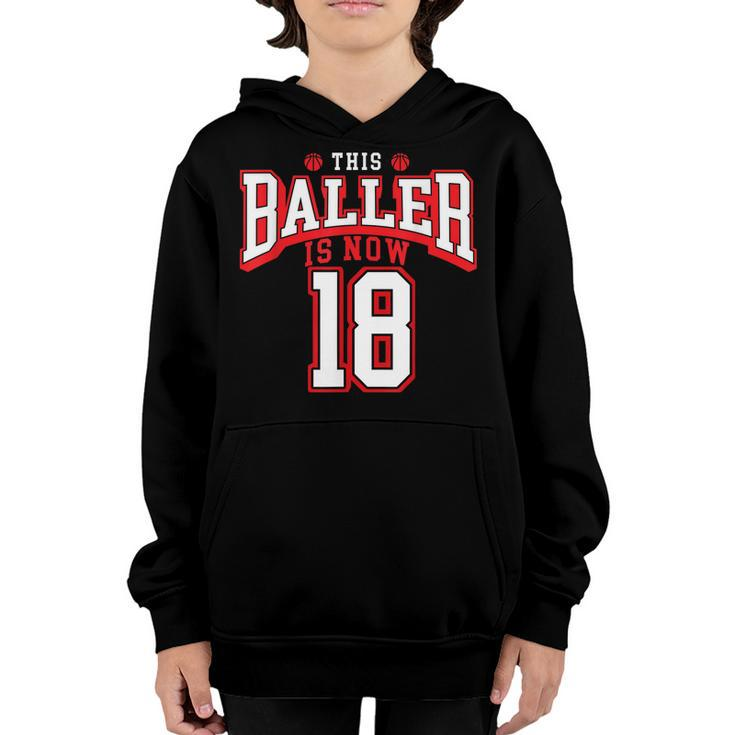 18Th Birthday Basketball Lover 18 Years Old Bday  Youth Hoodie