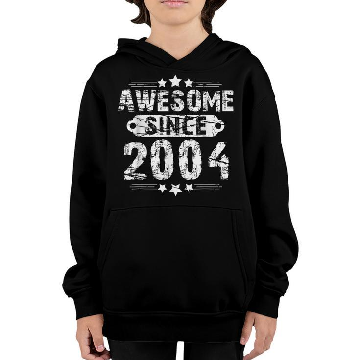 18Th Birthday Vintage Awesome Since 2004  Youth Hoodie