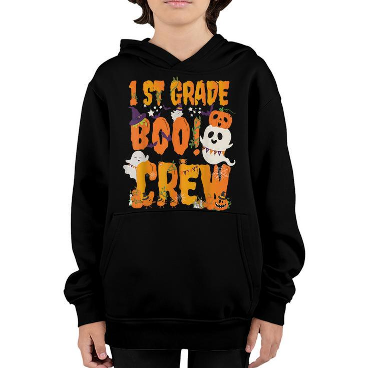 1St Grade Boo Crew Student Teacher Halloween Apparal  Youth Hoodie