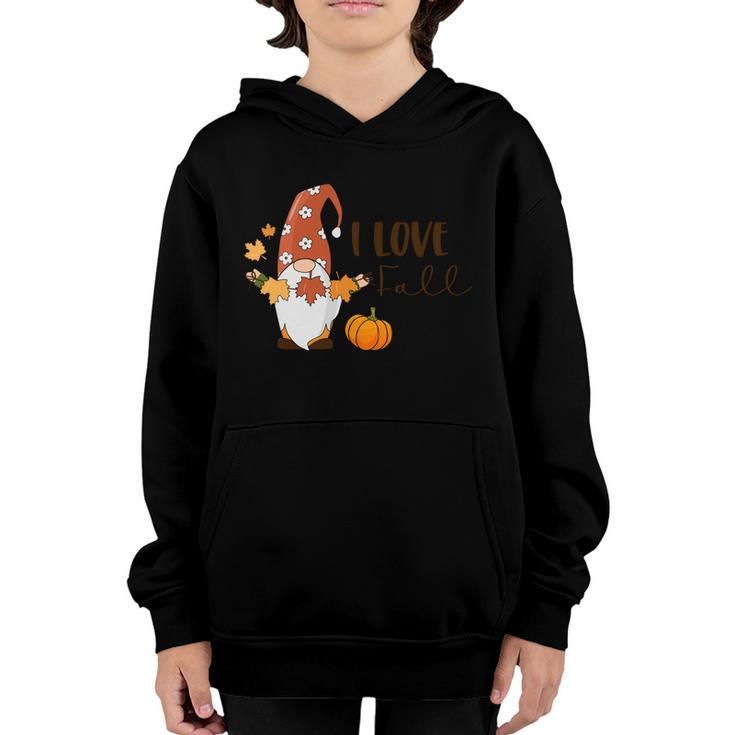 Gnomes Pumpkin I Love Fall Youth Hoodie