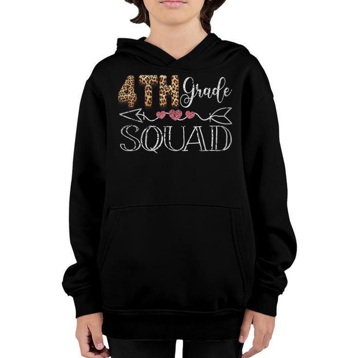 4Th Grade Squad Heart Team Leopard Teacher Crew Student Youth Hoodie