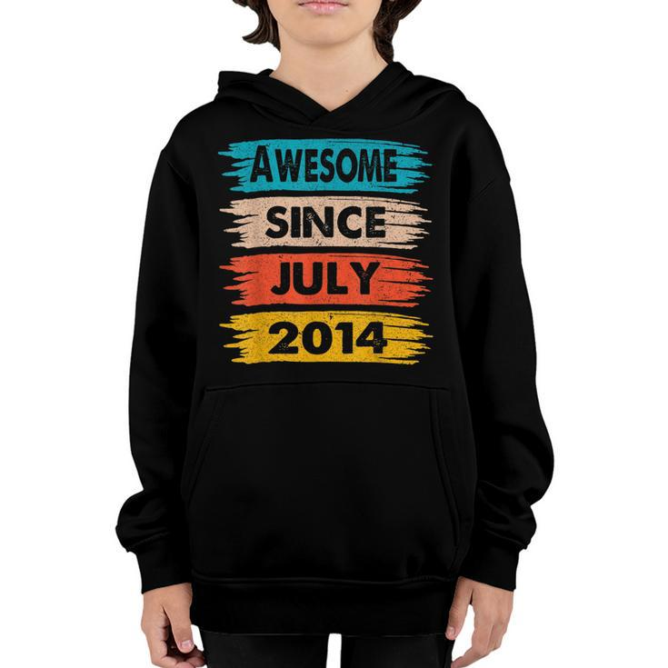 8 Years Old Birthday Awesome Since July 2014 8Th Birthday  Youth Hoodie