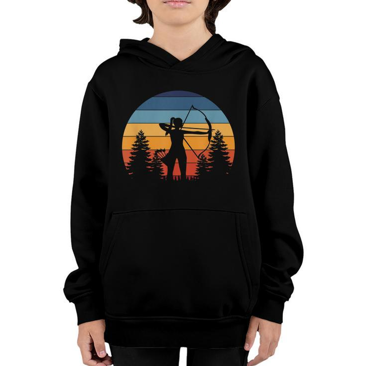 Archery Girl Archer Bow Vintage Retro Sunset Nice Woman Youth Hoodie