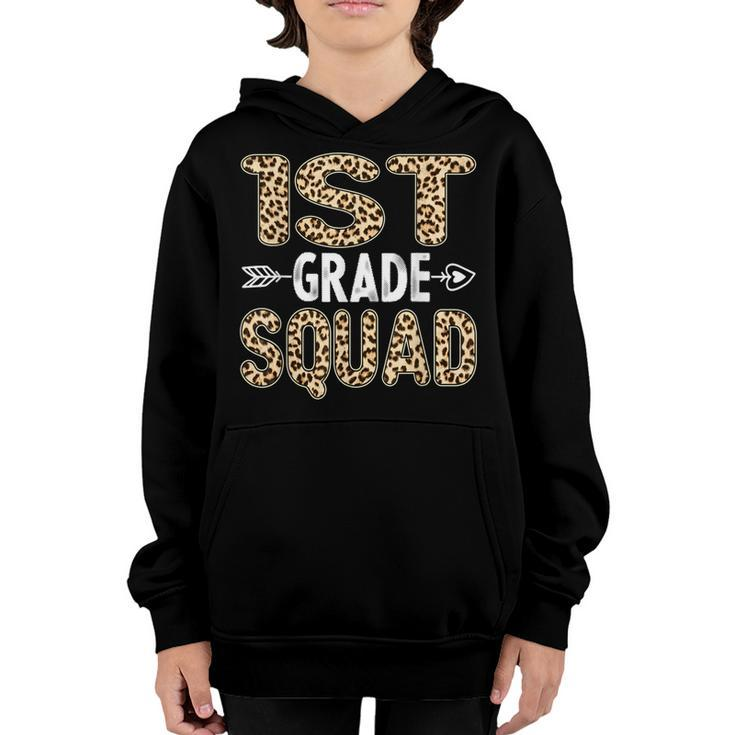 Back To School First Grade 1St Grade Leopard Squad Teacher  Youth Hoodie