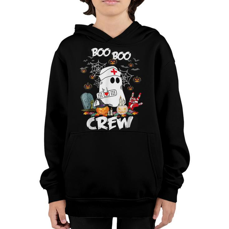 Boo Boo Crew Ghost Nurse Retro Halloween 2022 Nursing Rn  Youth Hoodie