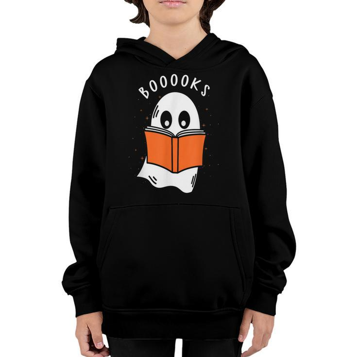 Booooks Ghost Books Halloween Teacher Funny Teacher  Youth Hoodie