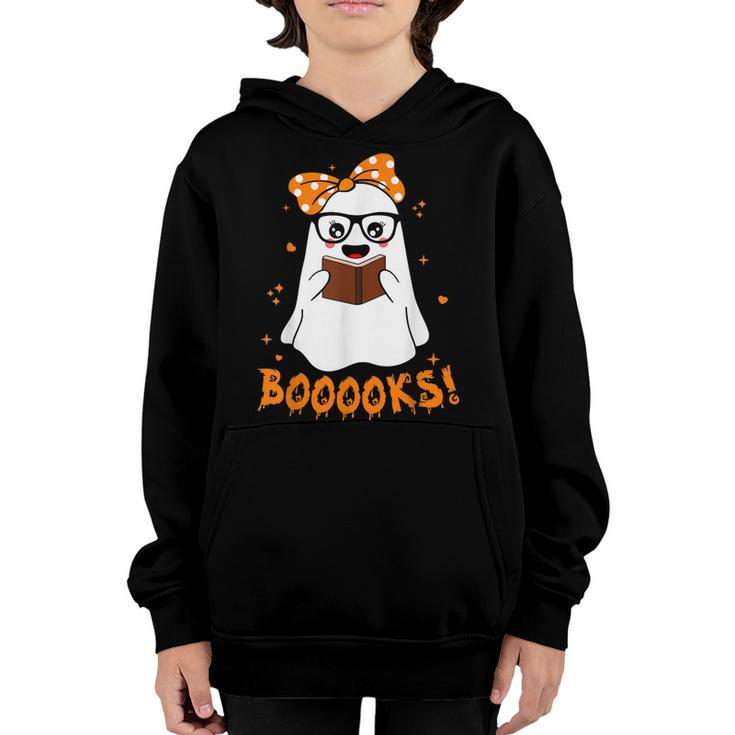 Booooks Ghost Funny Boo Read Books Lover Library Halloween  Youth Hoodie