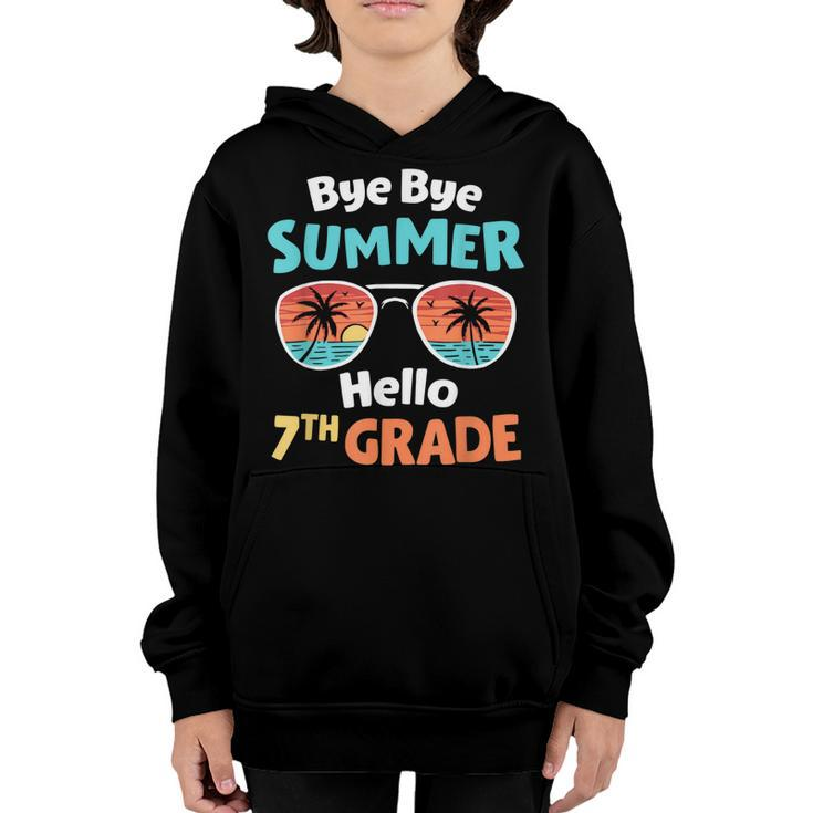 Bye Bye Summer Hello 7Th Grade First Day Back To School Kids  Youth Hoodie