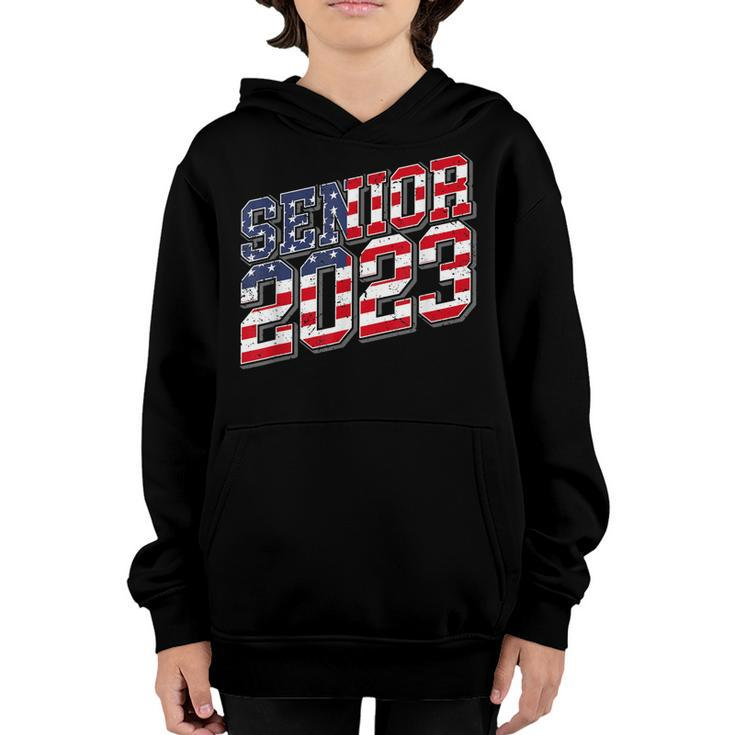 Class Of 2023 Usa Senior 2023 American Flag  Youth Hoodie
