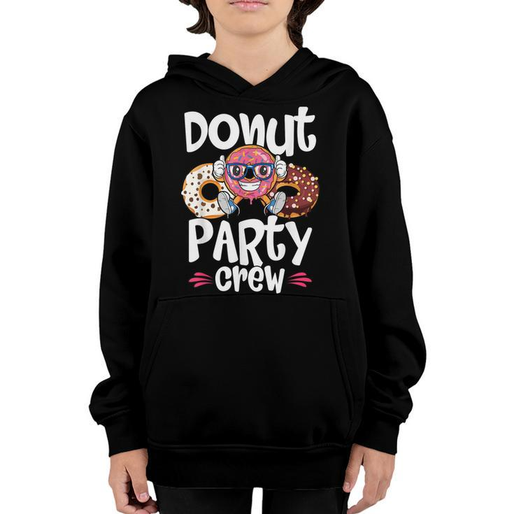 Donut Party Crew Birthday Sprinkles Donuts  Youth Hoodie