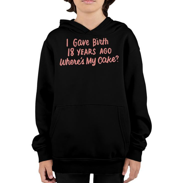 Funny 18Th Birthday For Mom Son Daughter 18 Years Old  Youth Hoodie