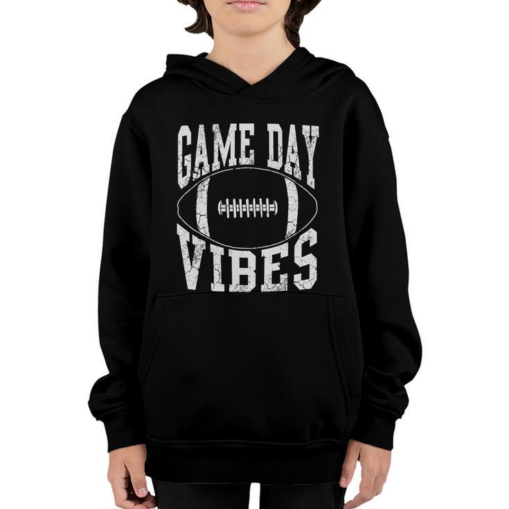 Game Day Vibes Silver Football Apparel Gift Graphic Design Printed Casual Daily Basic Youth Hoodie