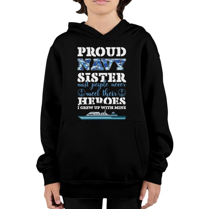 Great Gift Proud Navy Sister Gift Sailor Sister Navy Sister Graduation Gift Youth Hoodie