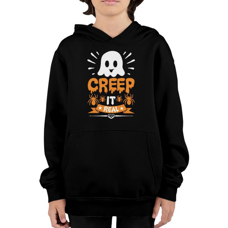 Halloween Boo Creep It Real Youth Hoodie