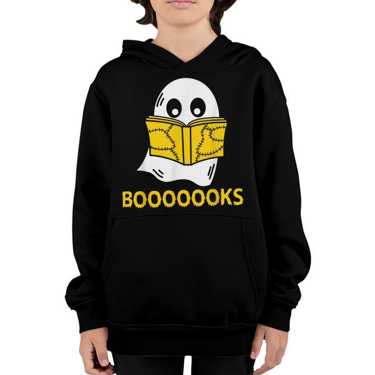 Halloween Booooks Ghost Reading Boo Read Books Library  V4 Youth Hoodie