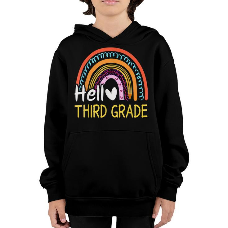 Hello Third Grade Team 3Rd Grade Back To School Rainbow Kids  Youth Hoodie