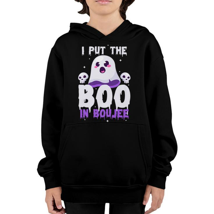 I Put The Boo In Boujee Cute Ghost Halloween Youth Hoodie