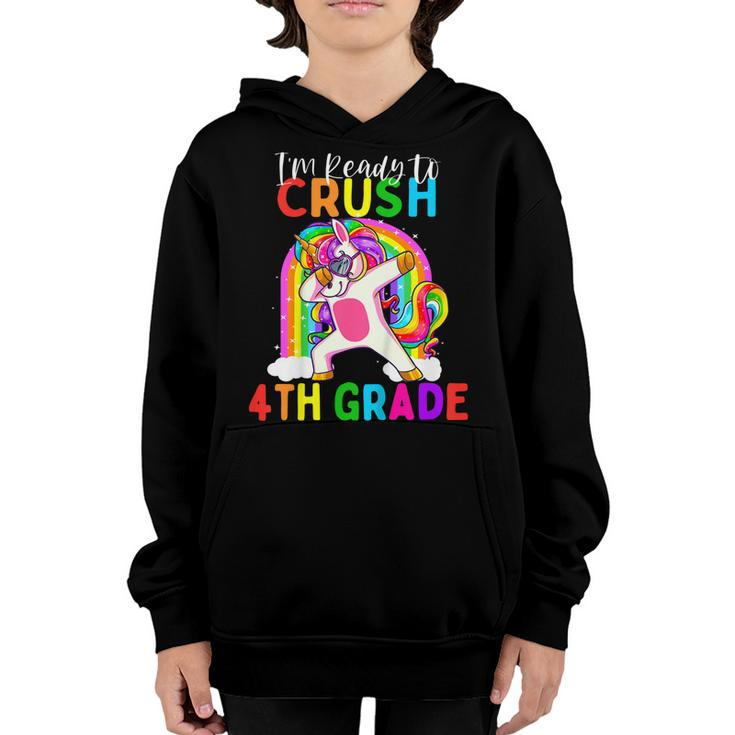 Kids Im Ready To Crush 4Th Grade Unicorn Back To School Girls  Youth Hoodie