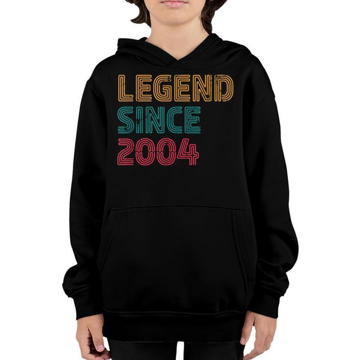 Legend Since 2004 18 Years Old Retro Born 2004 18Th Birthday  Youth Hoodie