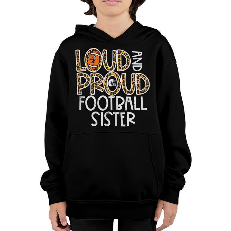 Leopard Loud & Proud American Football Sister Family Women  Youth Hoodie