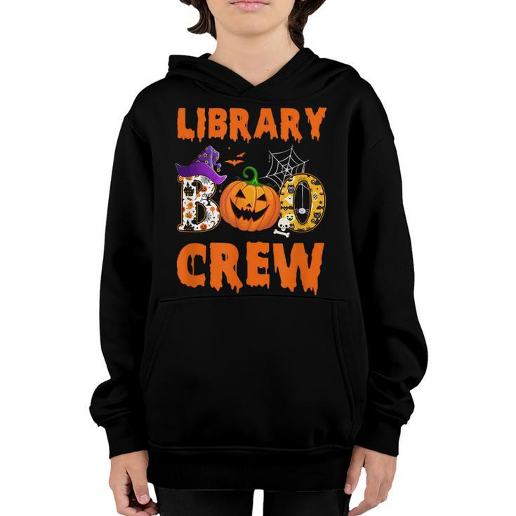 Library Boo Crew School Librarian Halloween Library Book  V3 Youth Hoodie
